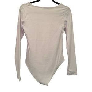 Mango pop white square neck bodysuit- size s